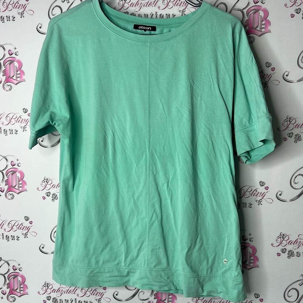 Olsen tshirt tee stretchy light pastel Mint Green Tee comfy